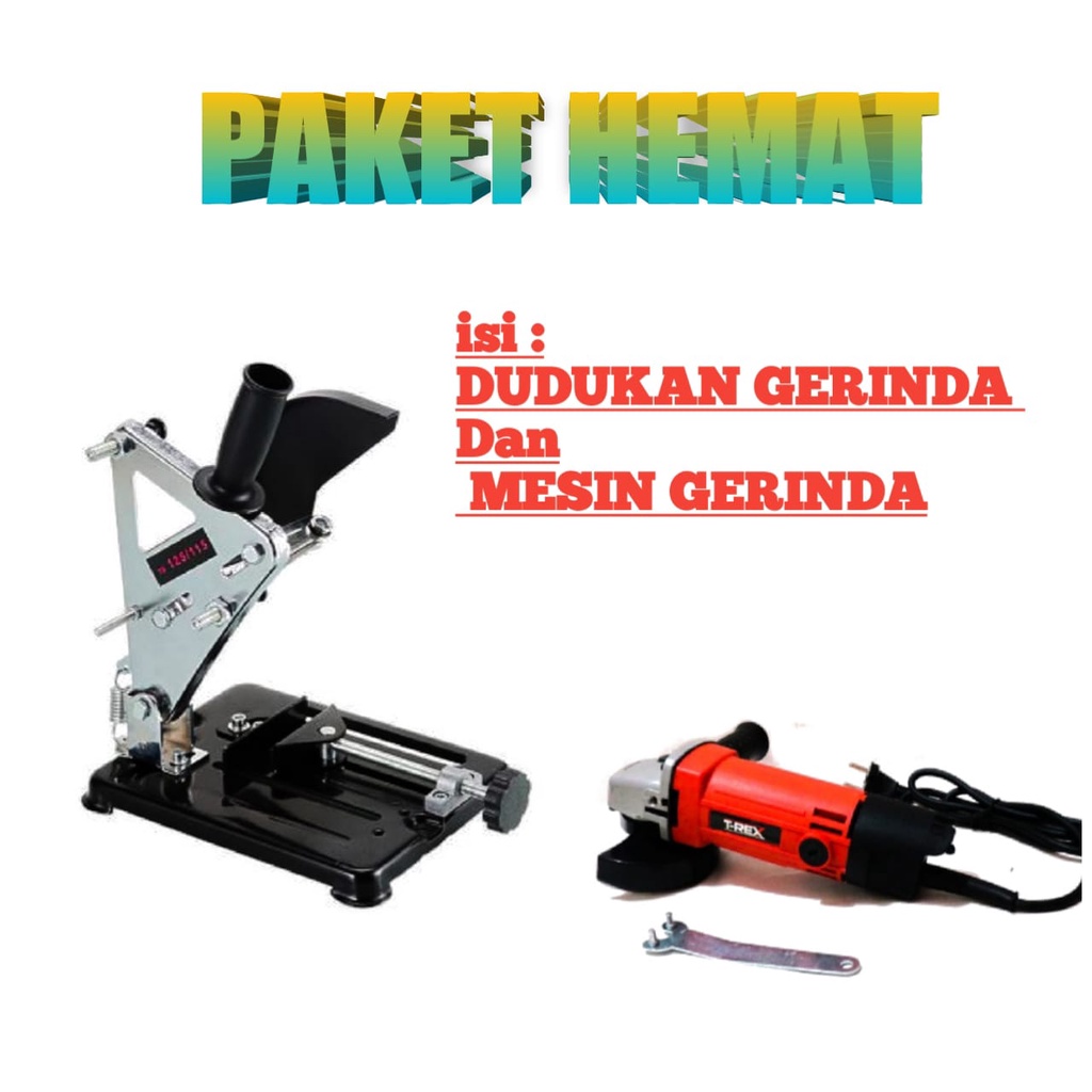 PAKET Mesin Gerinda Angle Grinder Tangan 4&quot; T-REX + Dudukan gerinda circular saw stand holder gerinda tangan YUKIDO