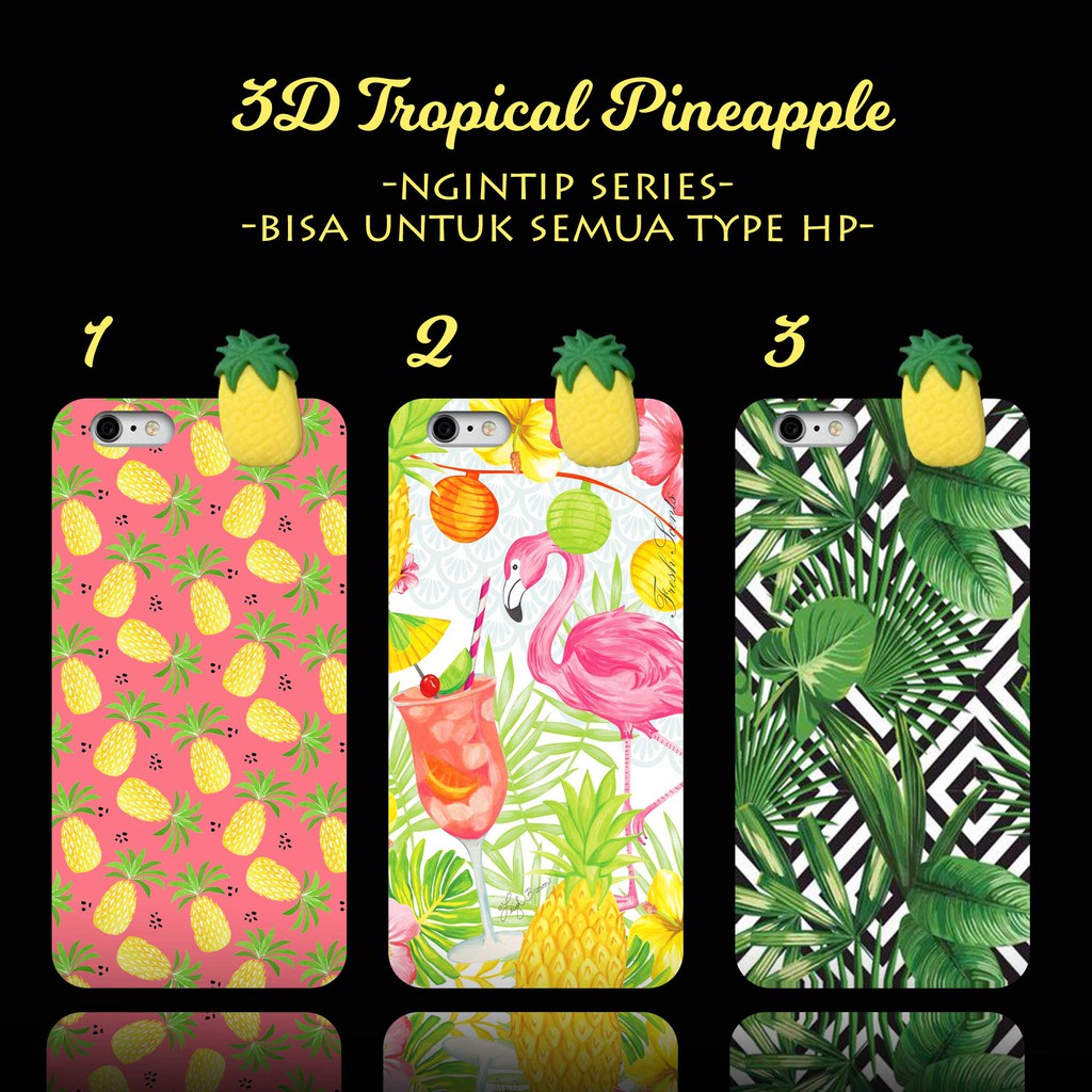 [SILIKON] case casing intip pineapple nanas cute oppo vivo redmi realme reno asus samsung iphone