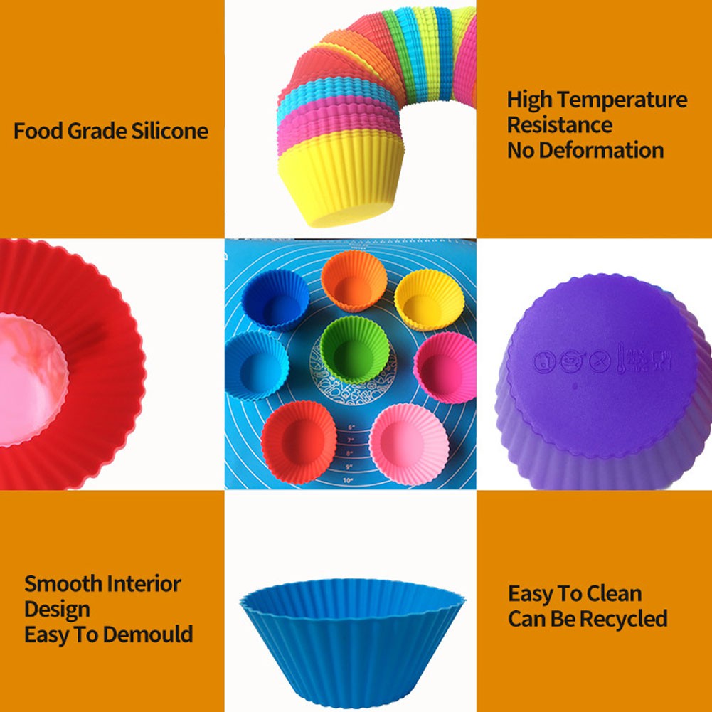 Silicone Cake Mold Round Shaped Muffin Cupcake Baking Molds Kitchen Cooking Bakeware Maker DIY Cake Decorating Tools