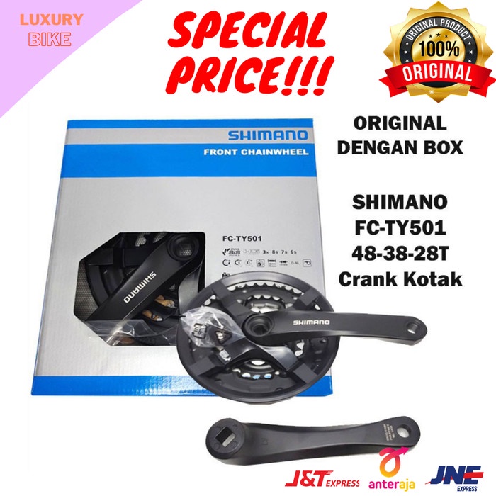 Shimano Ty510 Crank Crankset 3 X 6 7 8 Speed 48-38-28T With Guard