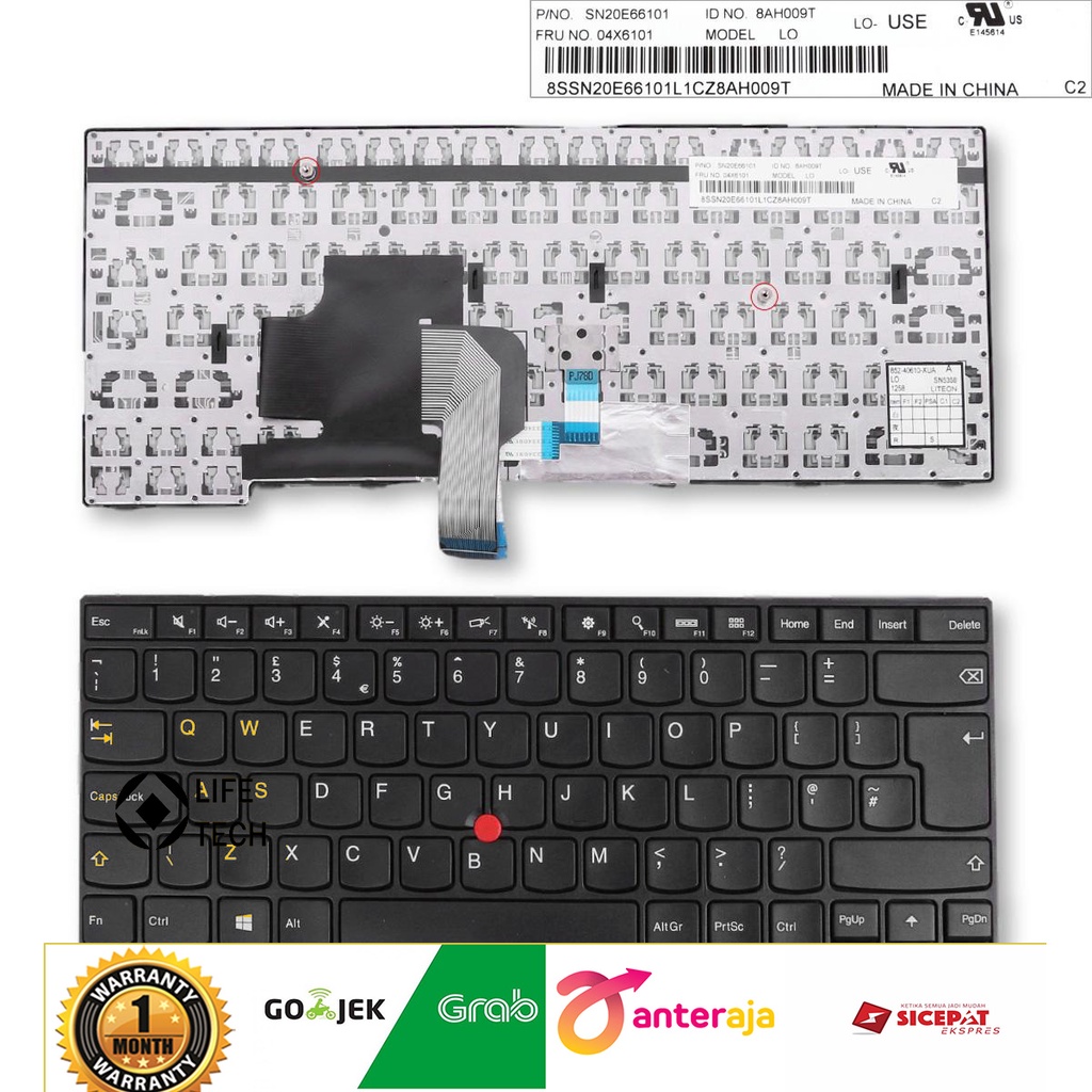 Keyboard LENOVO ThinkPad Edge E465 E460 E455 E450 E450c MP-13U53US-G62 04X6101