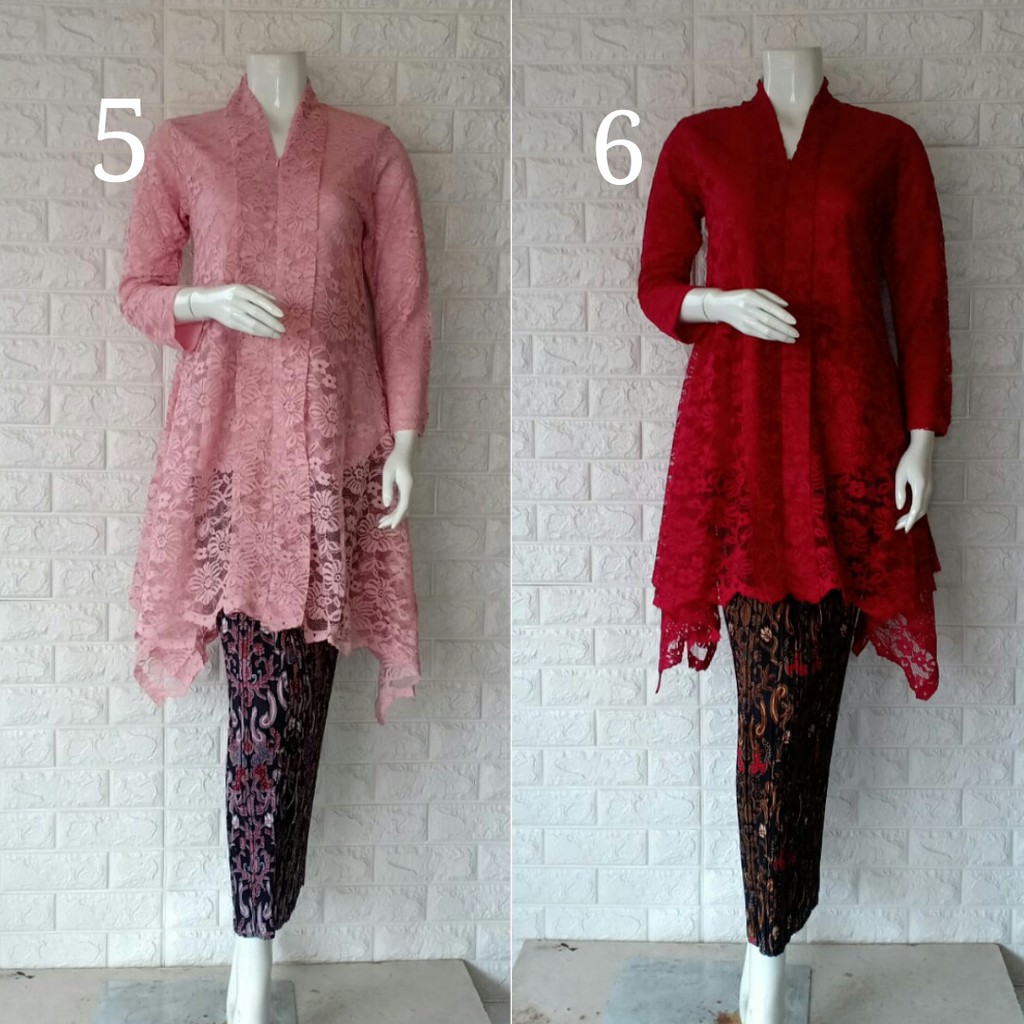 set kebaya floy tunic brokat non gliter