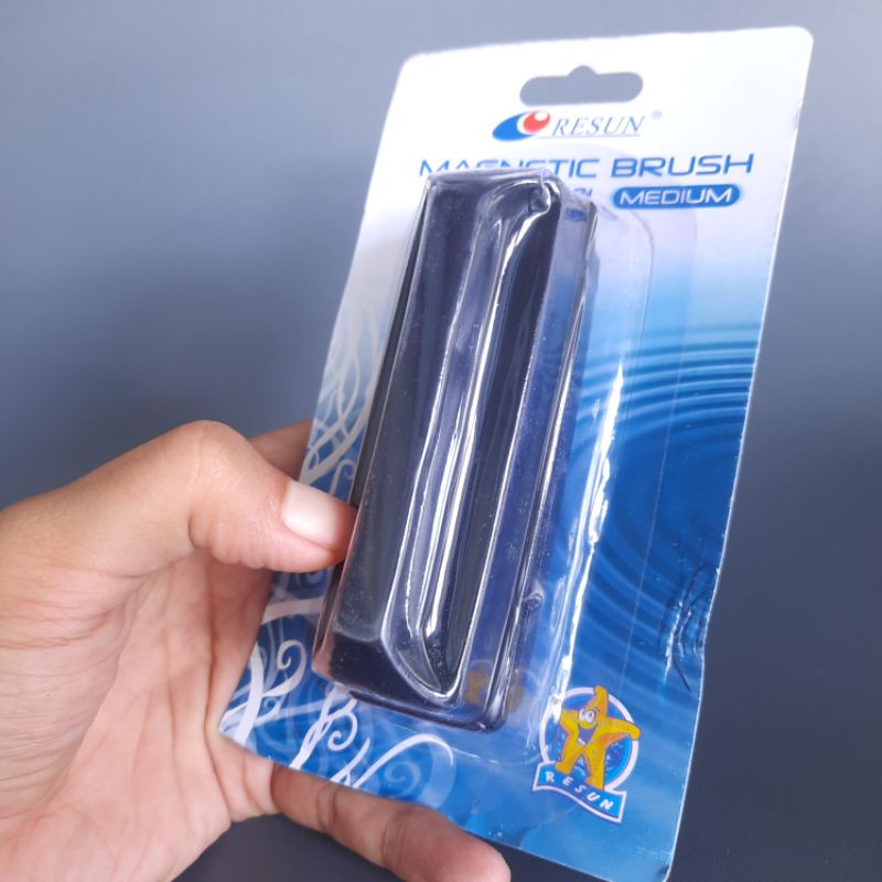 Magnet Resun size M Pembersih kaca aquarium sikat magnet brush