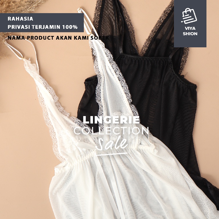 Gaun Tidur Sexy Set Dress Gaun Piyama Lingerie Hitam Wanita Seksi Cosplay Hot Dewasa Cantik Menarik Premium VS13-1