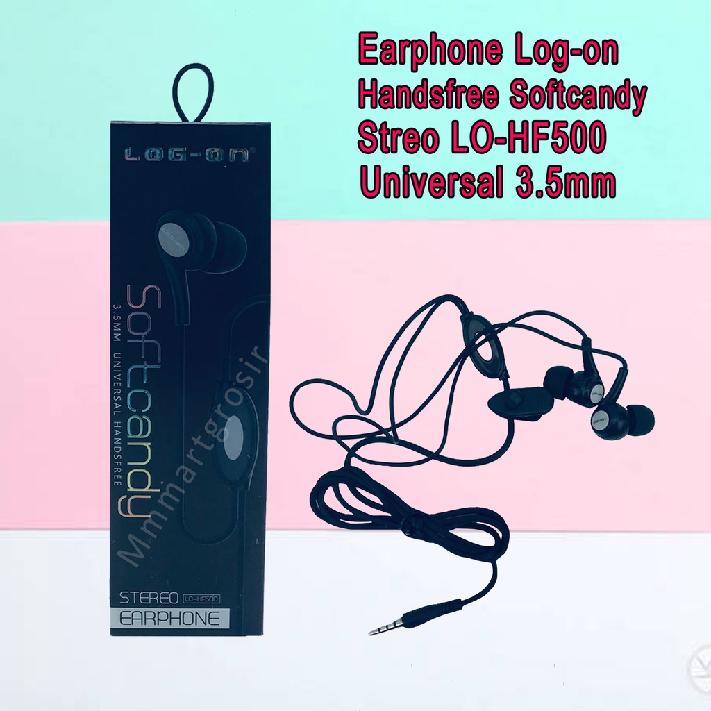 Earphone Log-on / Universal Handsfree / Softcandy / Streo LO-HF500 /3.5 mm