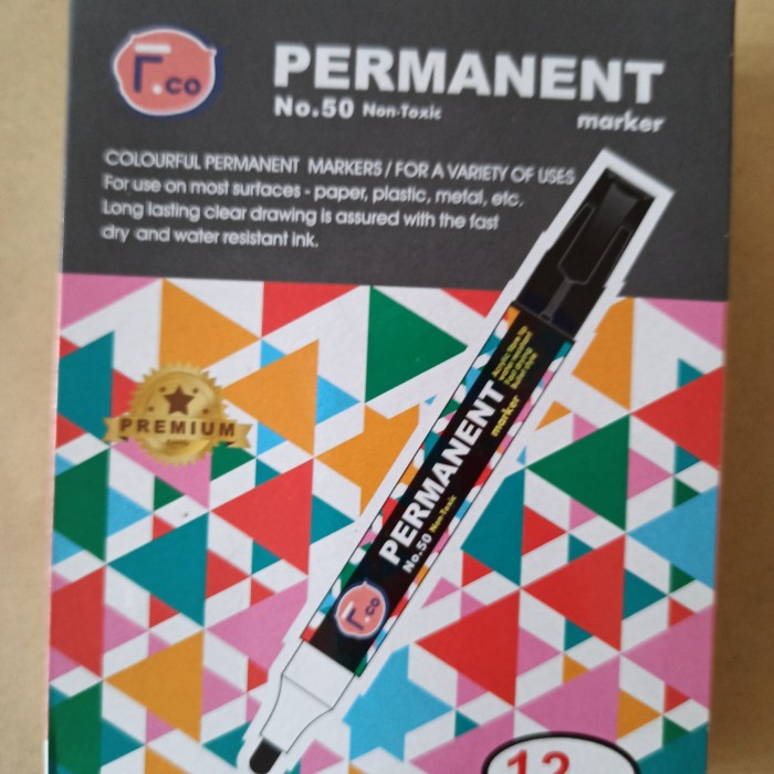 

Mudah Spidol Permanent Black Fco Non Toxic Box @12 Pcs Terlaris