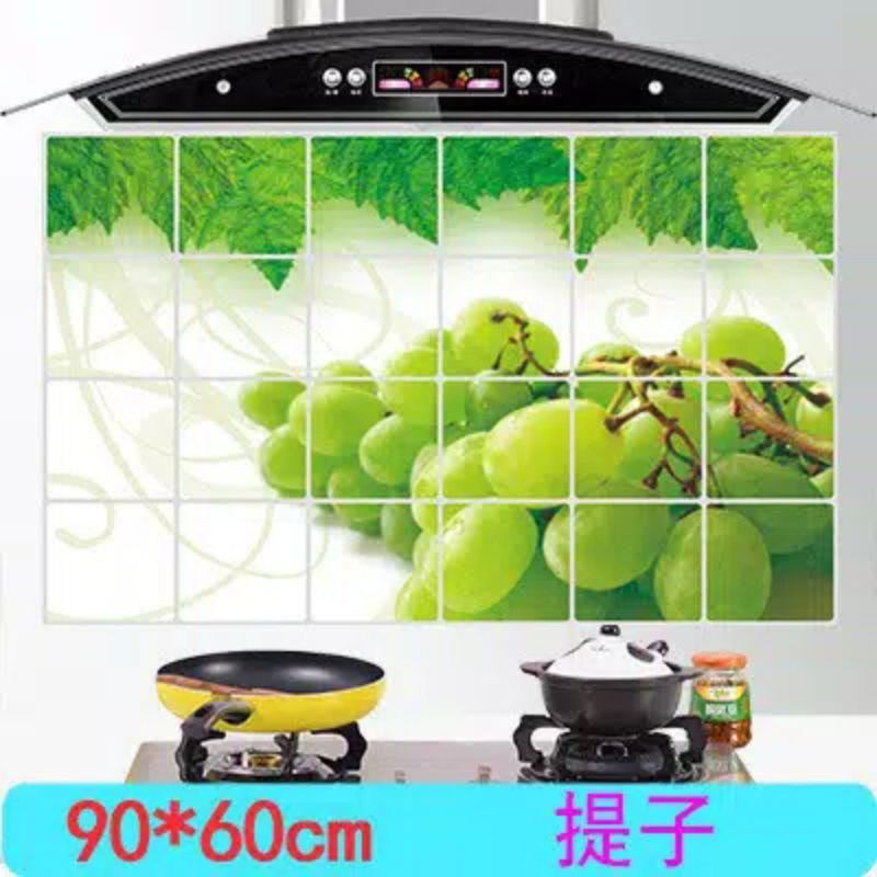 STIKER WALLPAPER DAPUR ANTI MINYAK UK 90X60CM MOTIF BUAH ANGGUR