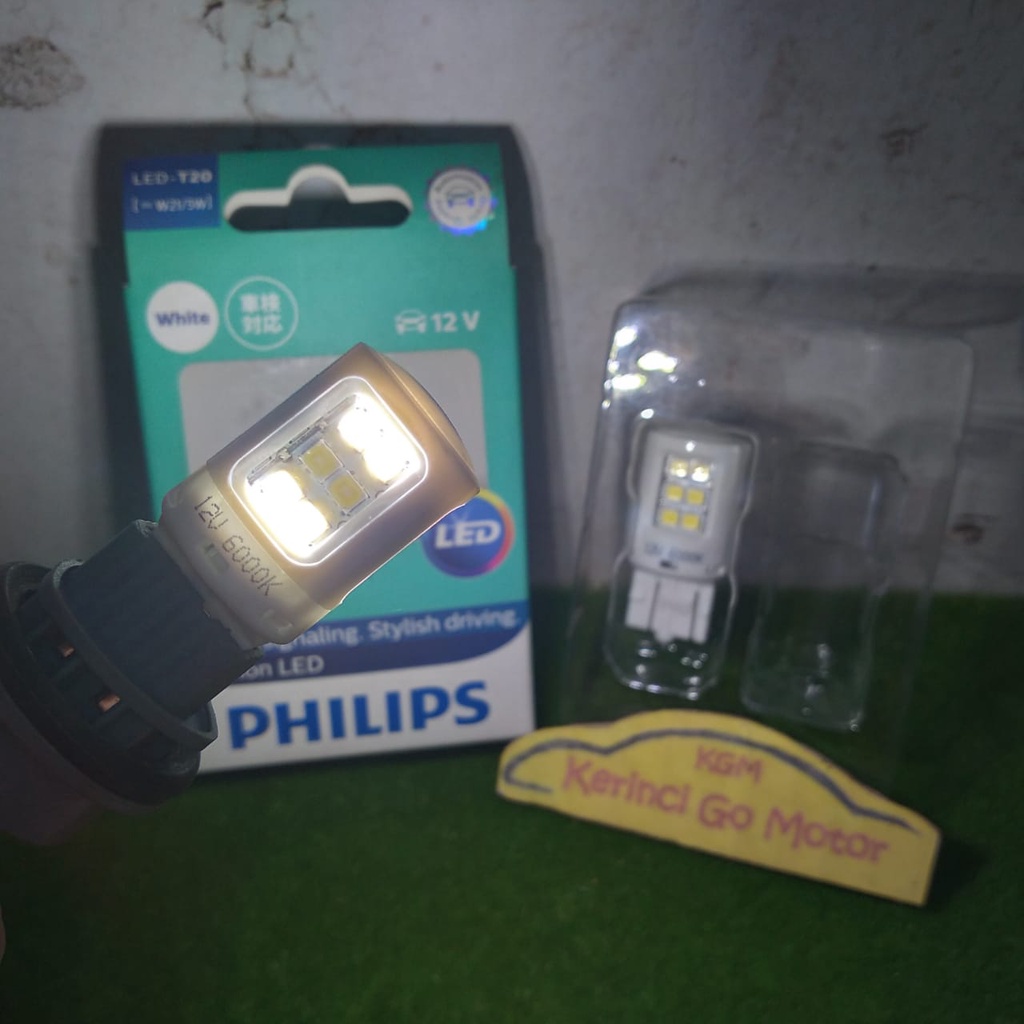 BOHLAM PHILIPS ULTINON LED W21/5W PUTIH 6000K 12V 11066ULWX2 Lampu Rem