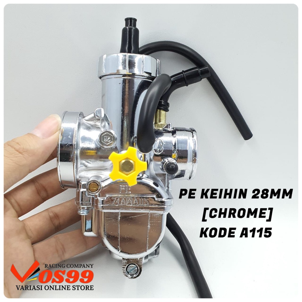 KARBURATOR PE KEIHIN 28 WARNA CHROME KODE A115 GAMPANG DI SETTING KARBU 28 CROME