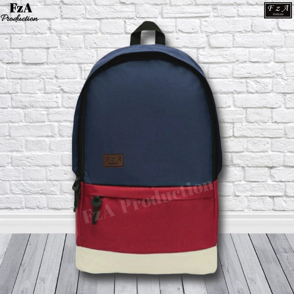 Tas Ransel Punggung Distro Casual Pria Wanita / Tas Ransel Laptop Original FzA FREE Waist Bag