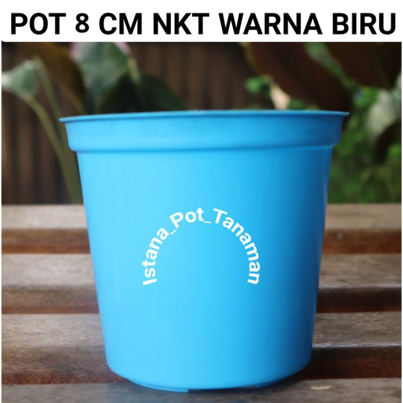 GROSIR POT BUNGA TANAMAN NKT WARNA BIRU 8 CM ~ Sale abizz