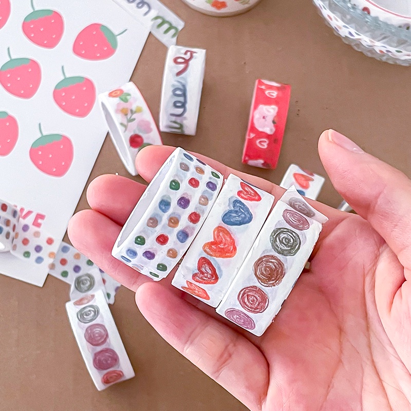 Stiker Kertas / Selotip Washi Gambar Kartun Simple Panjang 3m Untuk Dekorasi