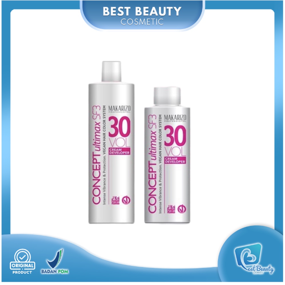 ★ BB ★ Makarizo Professional Concept Ultimax Cream Developer SF3 30 Volume Bottle 135 mL - 1000 mL | Pewarna Rambut