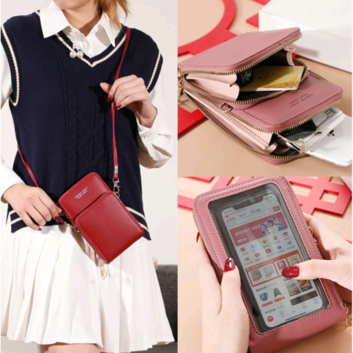 TAS SELEMPANG HP WANITA FOREVER LOVELY DOMPET PREMIUM / DOMPET HP WANITA ELEGAN TEMPAT HP TOUCHSCREE