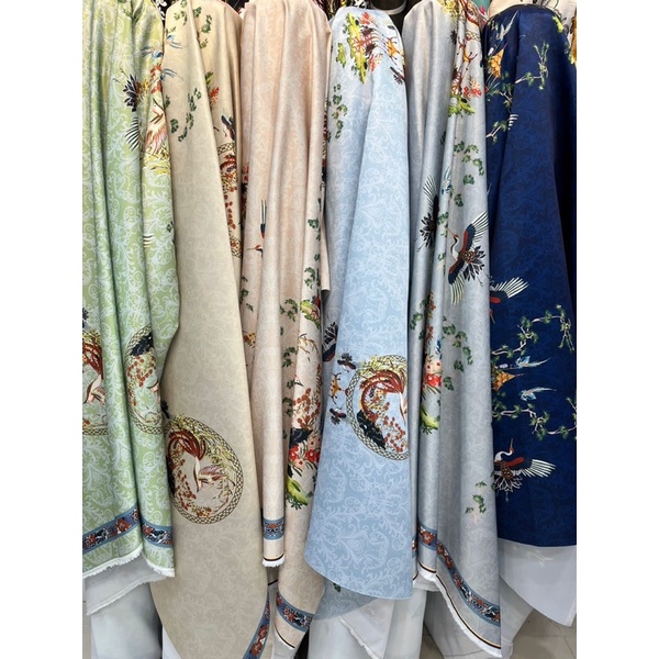 Kain Cheongsam Motif Love Bird Kain Qibao, Bahan Imlek, Kain Seragaman Sangjit, Kain Motif Burung, C