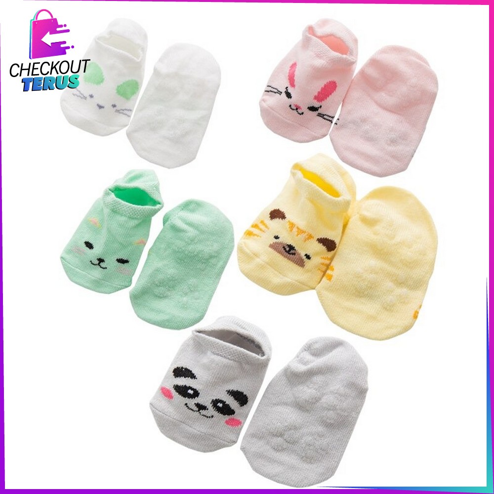 CT P50 Kaos Kaki Pendek Anak Bayi Karakter Hewan Bahan Katun Lembut Model Korea Import Cute Baby Sock