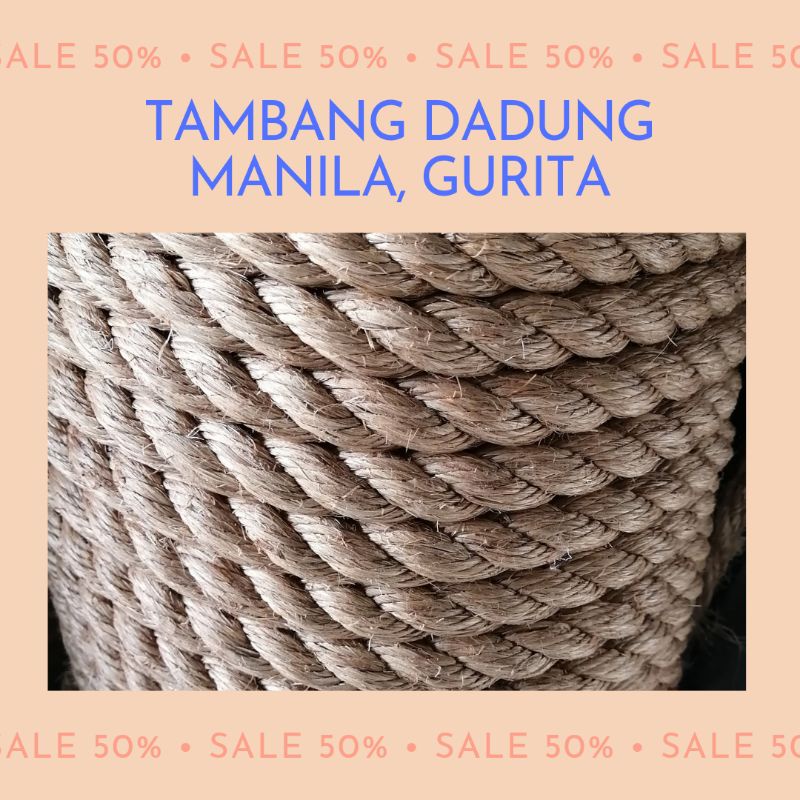 PER METER TALI TAMBANG DADUNG MANILA GURITA - 12 MM 1/2 INC