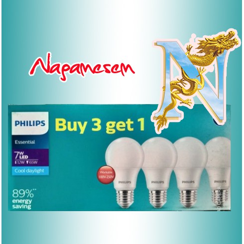 Philips Paket Hemat Essential Led 5W 7W 9W 11W Putih Philips Multipack Essential 5 7 9 11 watt