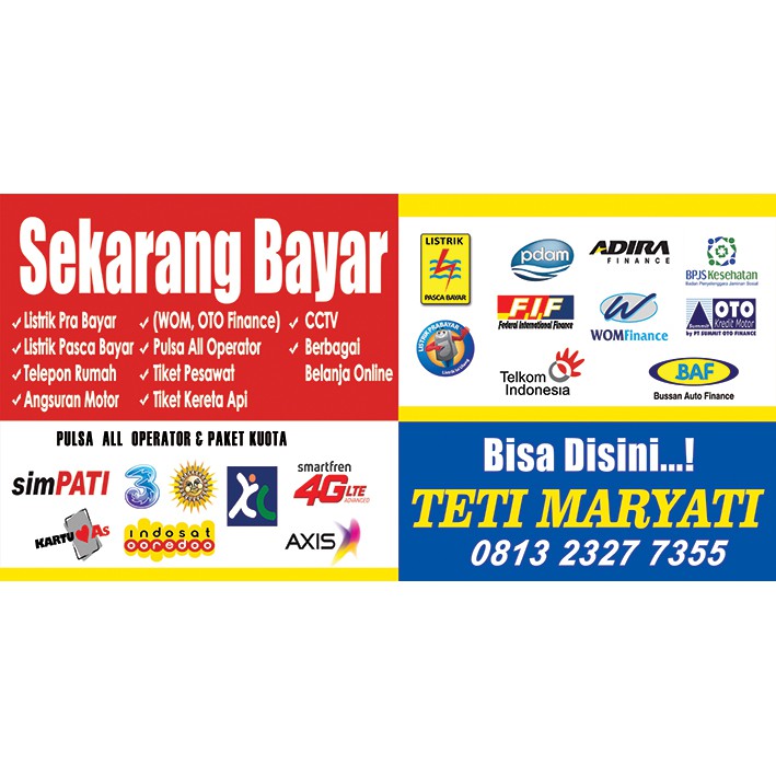 Spanduk Pulsa dan pembayaran Desain Gratis