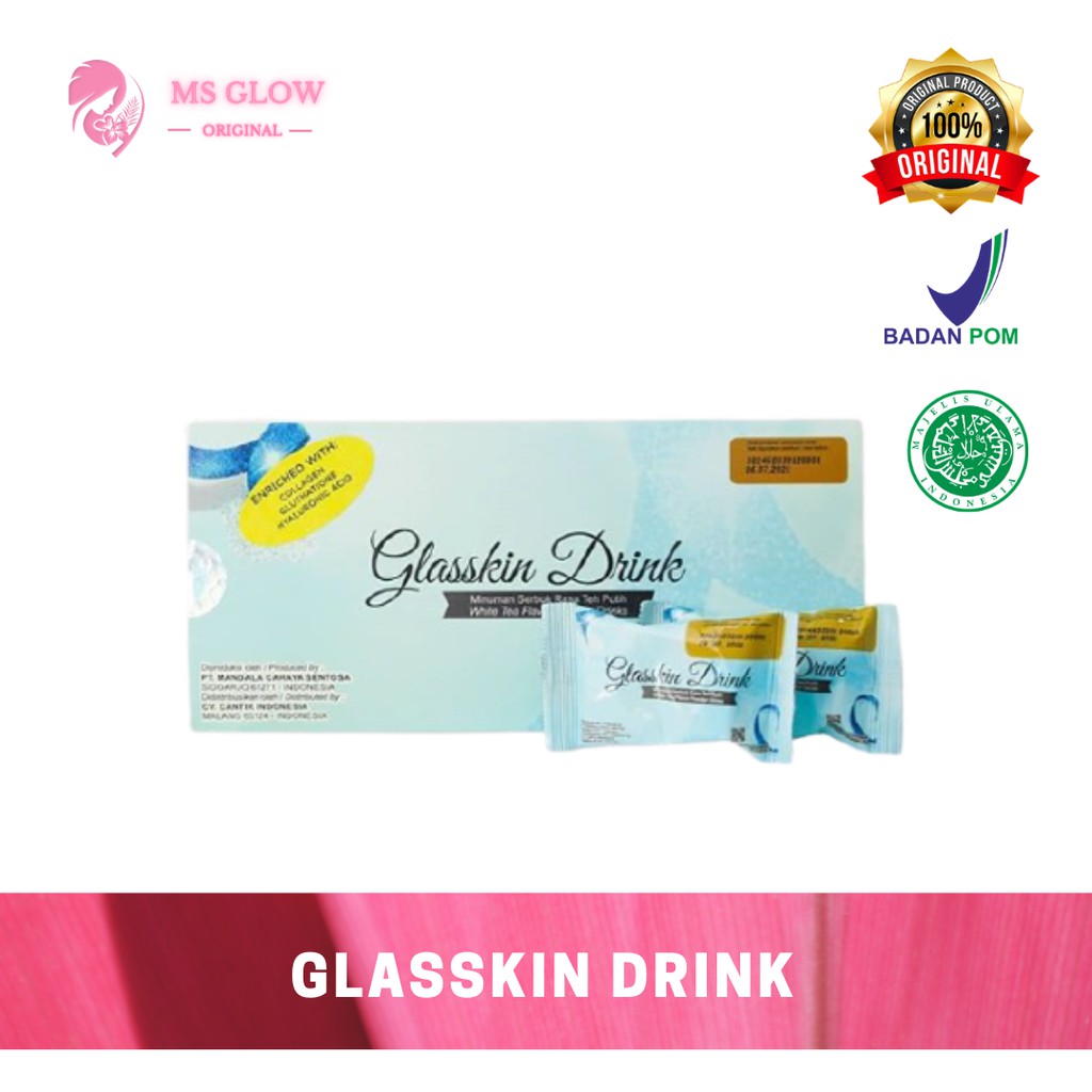 Glasskin Drink Ms Glow Original Minuma Pemutih Tubuh Beautydrink Gluta Ori