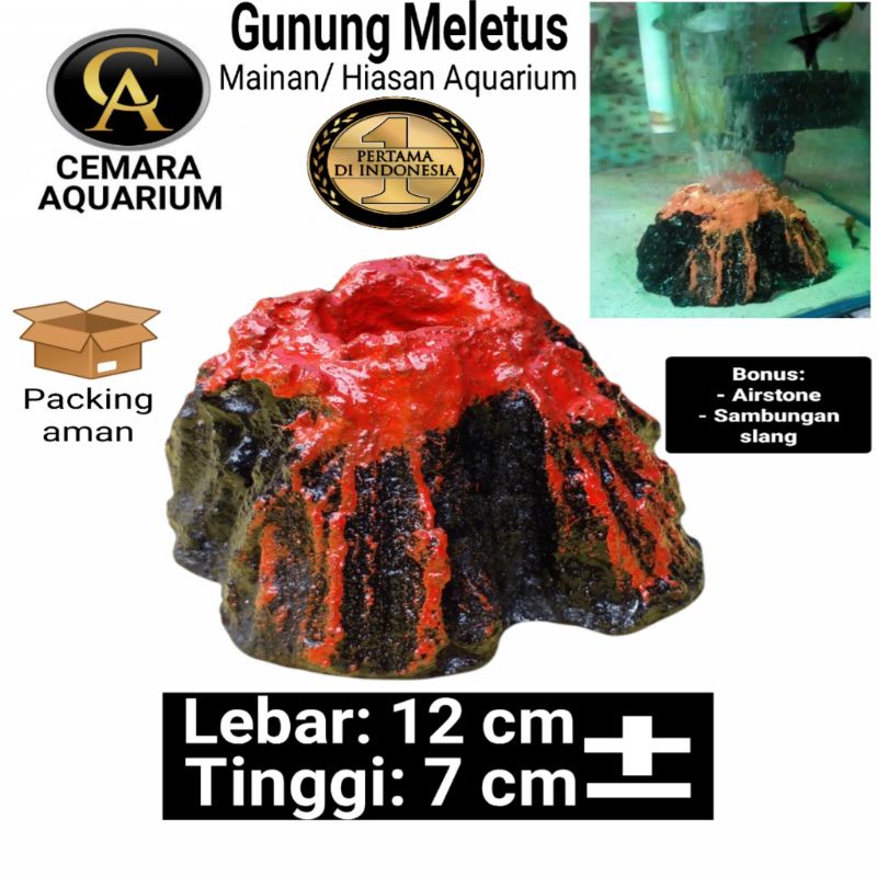 hiasan aquarium/ aquarium/ gunung meletus/ mainan aquarium/ hewan peliharaan/ aksesoris/ aksesoris a