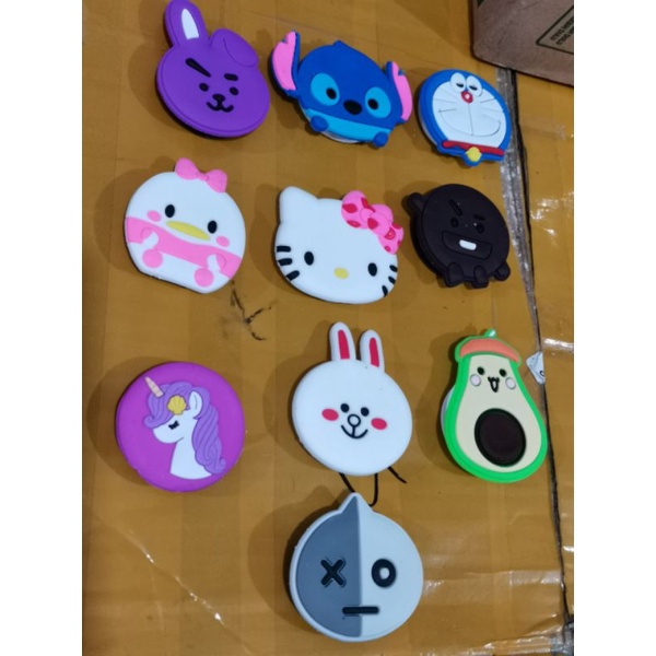 Pop Soket Socket Popsocket Holder HP 3D Karakter popsoket BTS stitch kelinci bebek hallo kitty