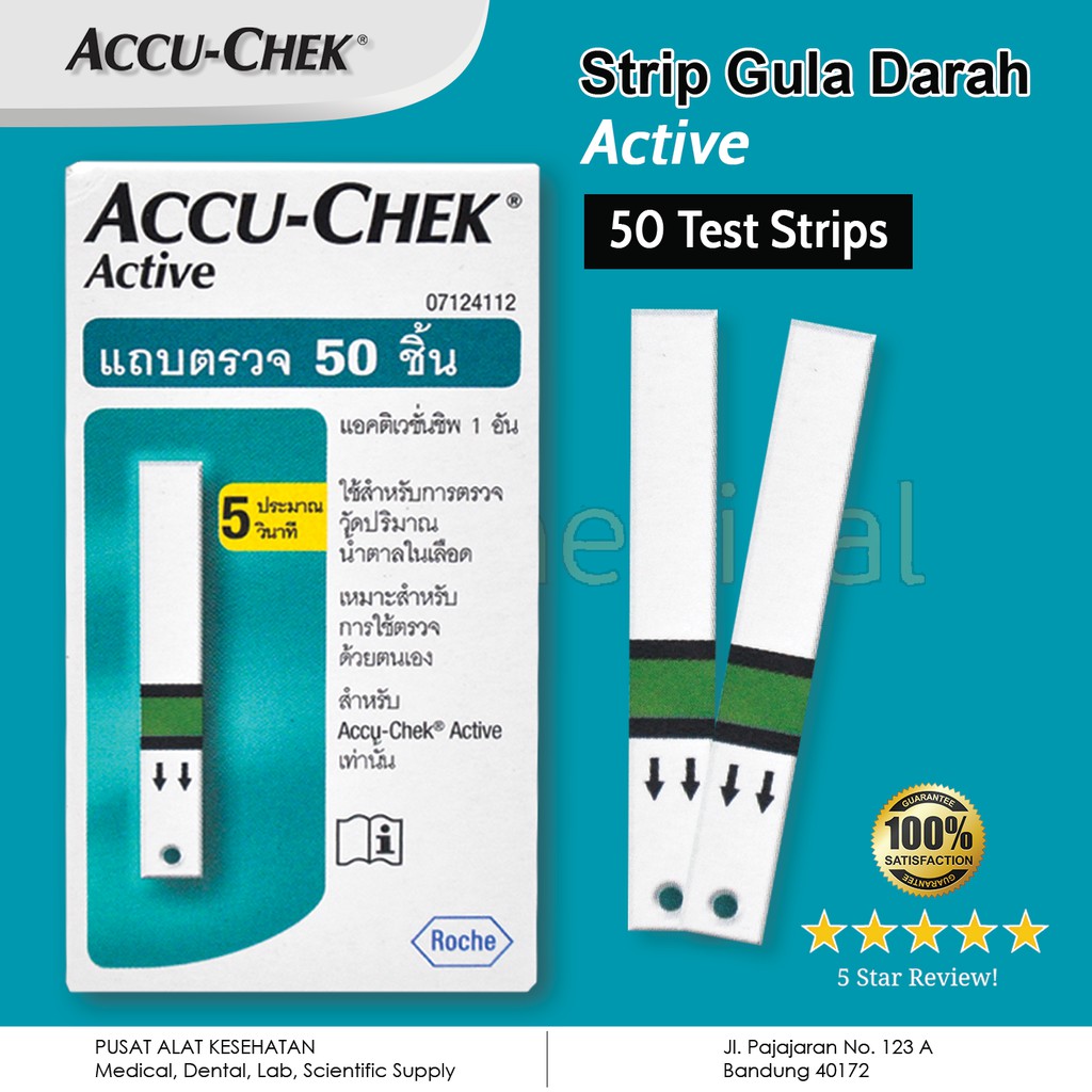 Strip Gula Darah Strip Glucose Accu Chek Active 50 Shopee Indonesia