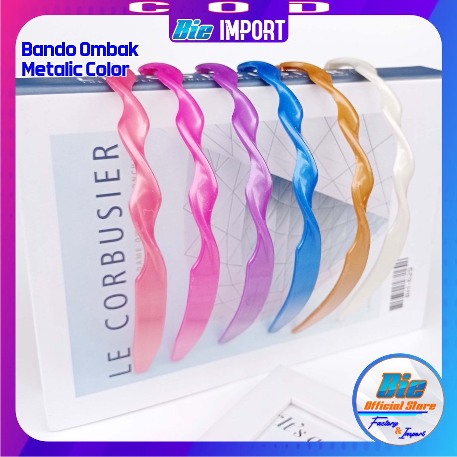 Bando Ombak Metalik Pastel Impor Best Seller