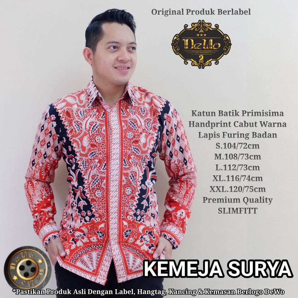 SURYA / BATIK PRIA LENGAN PANJANG / by DEWO BATIK / 10.3