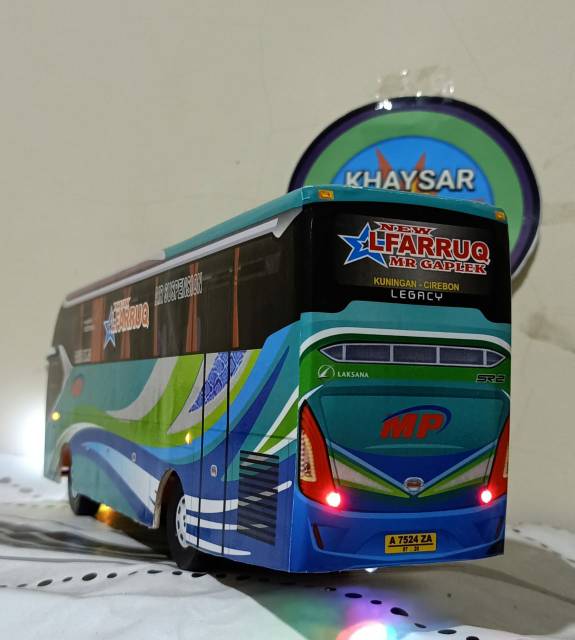 Miniatur bus bis SR2 ALFARUQ plus lampu