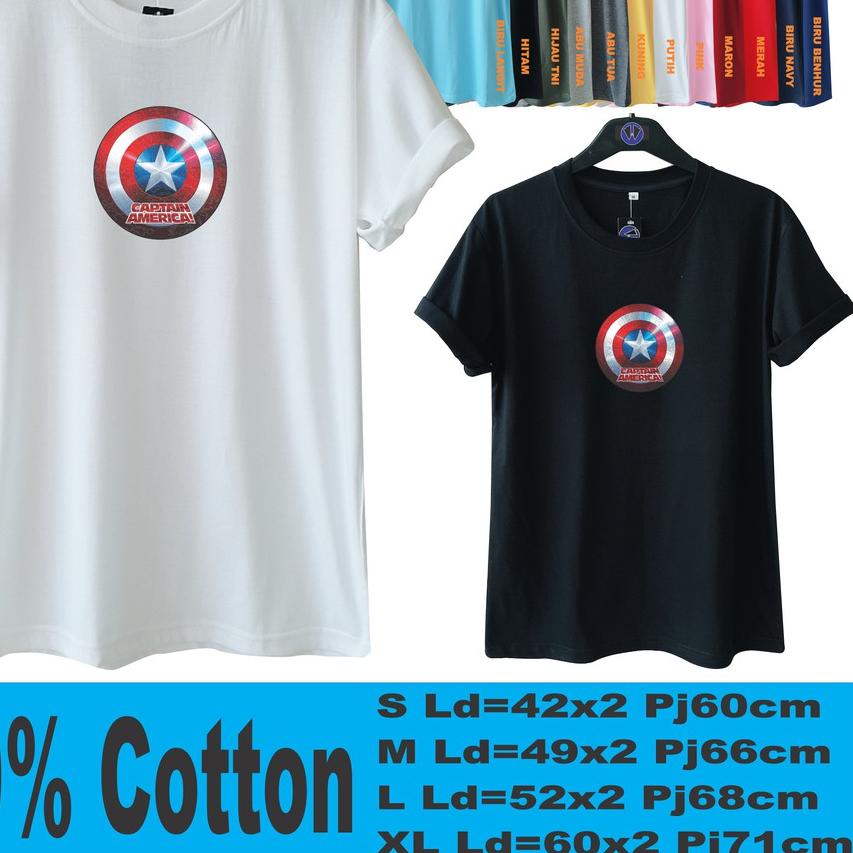 ♚ WT Kaos Warna Kapten Amerika Warna Tshirt Distro ❁