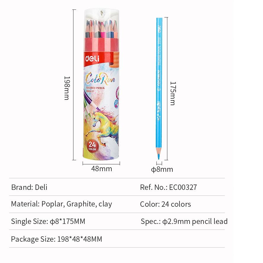 

{Original} Deli Pensil Warna 12/24/36 Warna dengan Bonus Rautan Pensil pada box EC00307