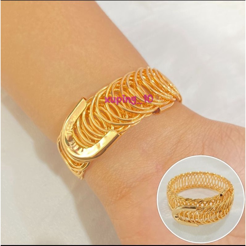 Gelang Tangan Wanita Flexible Aksesoris Xuping Lapis Emas Original