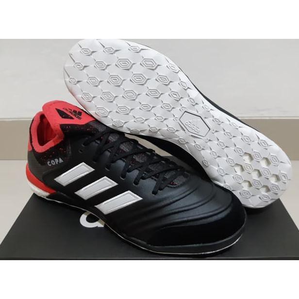 FUTSAL SHOES ORIGINAL GRADE SEPATU FUTSAL ADIDAS COPA TANGO 18.1 LEATHER BLACK CORAL RED KUALITAS