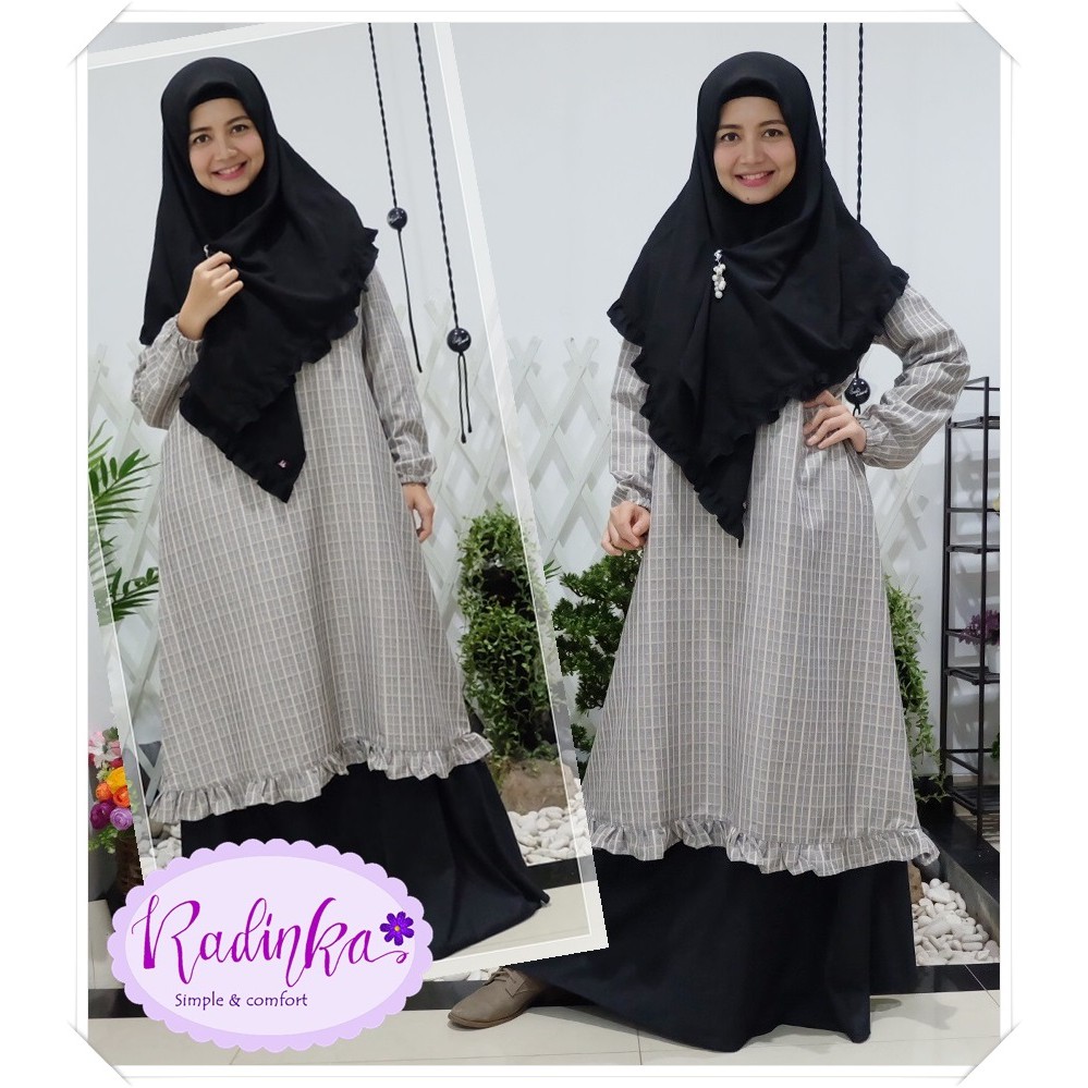 Baju Tunik Muslim Harian Wanita Radinka (GREY)