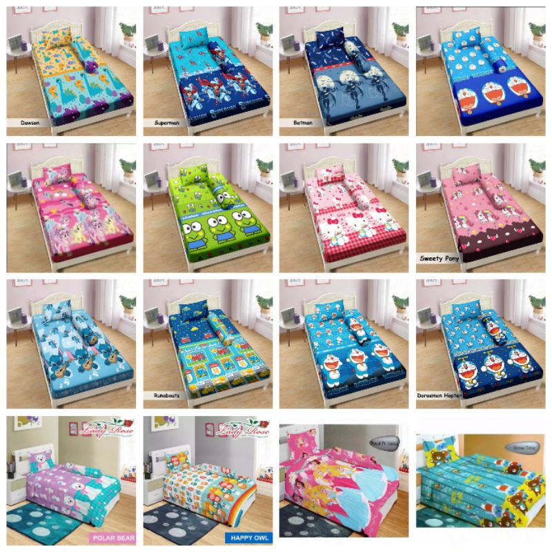 Sprei LADY ROSE Single 120x200 Motif Karakter Bunga Abstrak