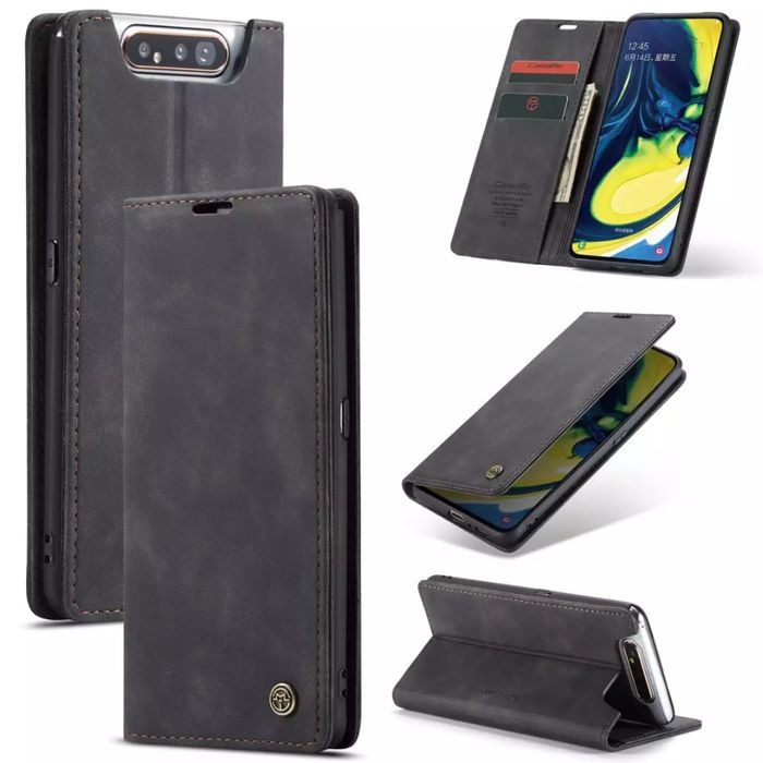 SAMSUNG A80 Samsung A90 LEATHER FLIP WALLET CASE DOMPET MAGNETIC COVER CASEME