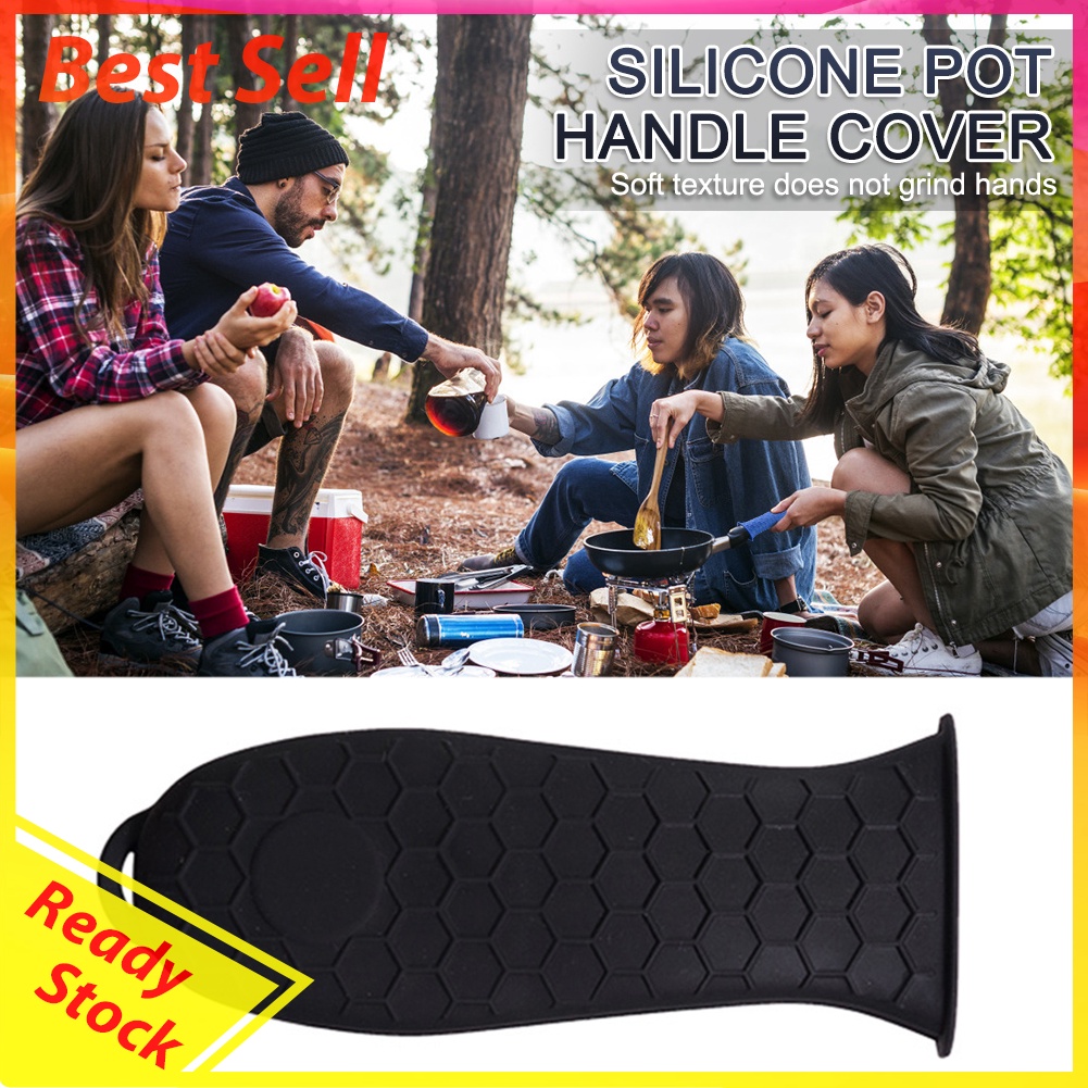 Silicone Anti-Hot Pot Handle Grip Cover Non-Slip Honeycomb Skillet Sleeve