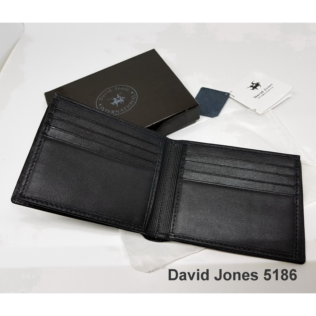 Dompet Pria David Jones 5186 Black - Kulit Import - 16 Kartu