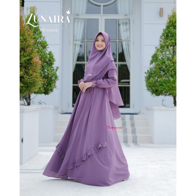 ZUNAIRA BY ZABANNIA/gamis syari/gamis/gamis set/gamis set khimar/gamis set pashmina/gamis ceruty