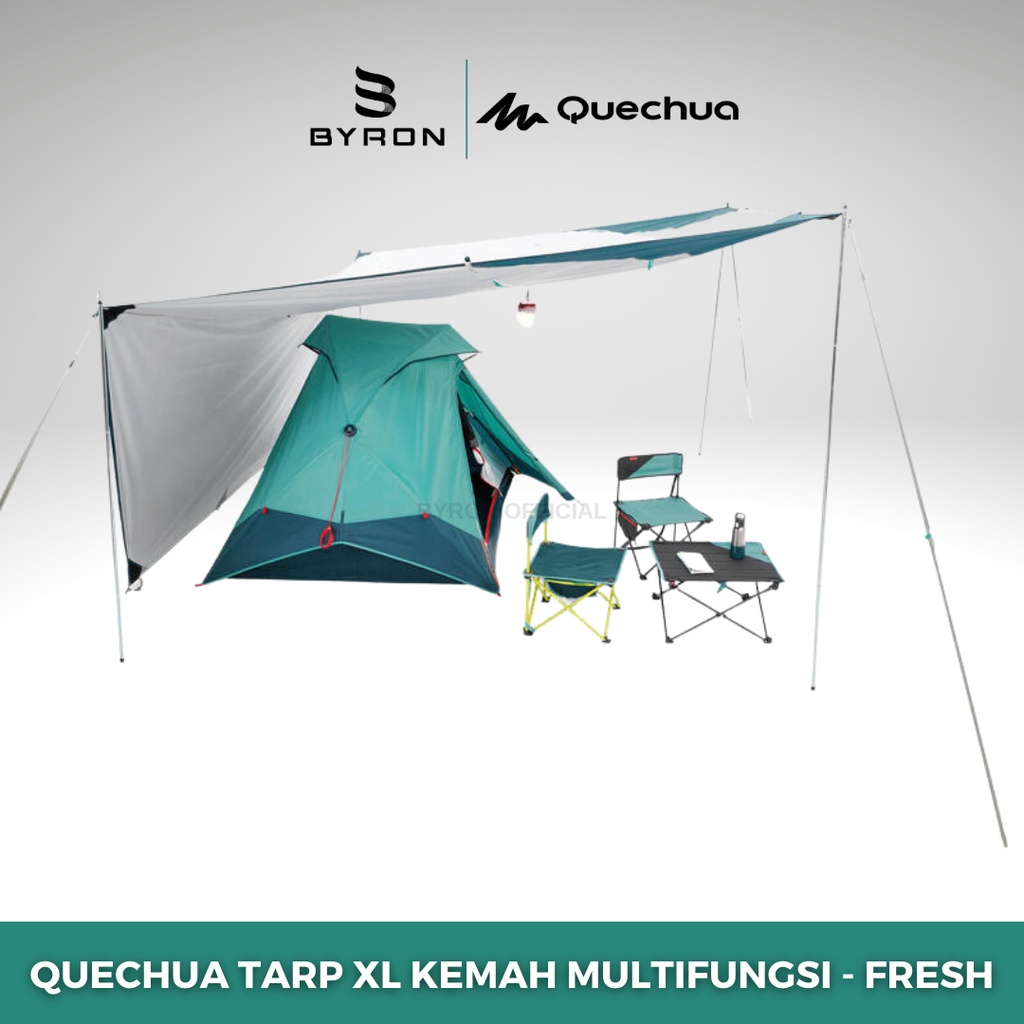 QUECHUA Tenda Terpal Kemah Camping Multifungsi SPF 50+ Tahan Air dan Angin - XL