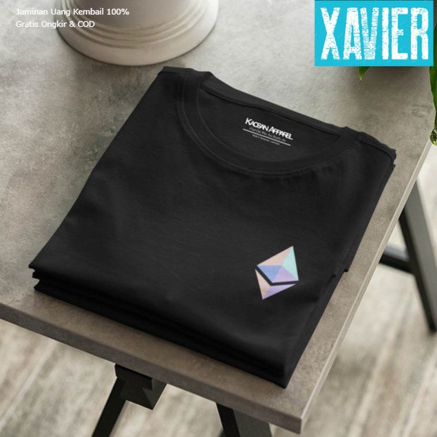 Kaos Tshirt Baju Obral Murah Combed 30S Distro ETH Ethereum polos custom indonesia pria wanita keren