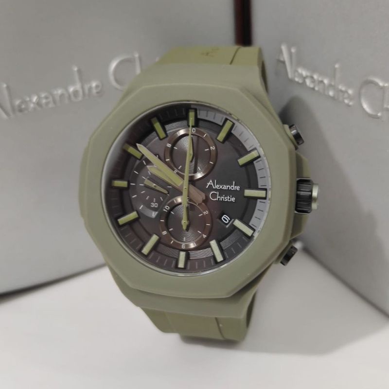 Jam Tangan Alexandre Christie AC 6590 Pria / AC6590 M Army Original