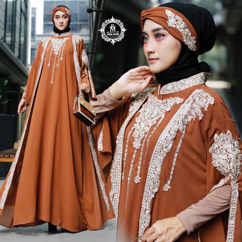 FASHION BAJU MUSLIM/GAMIS KAFTAN LALUNA ORIGINAL .BY RISKA MODE.