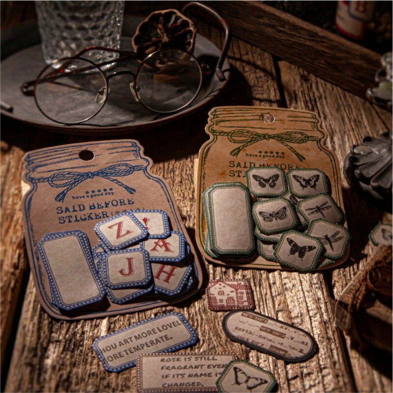 

JOURNALCARE.ID || 50 PCS STIKER RETRO VINTAGE STICKER VINTAGE DIY SCRAPBOOK JURNAL