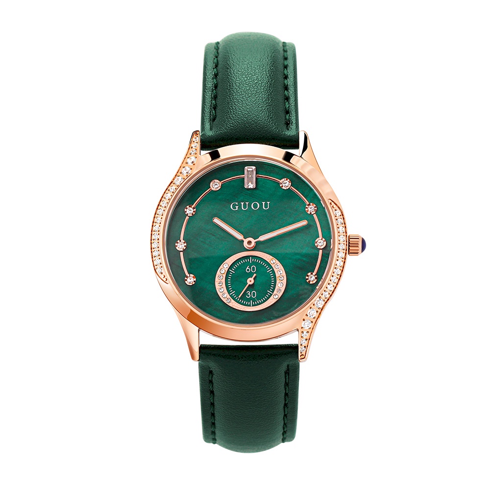 【stock】GUOU Watch 【100% Ori】【COD】2022 Baru Women Watch Sederhana Fashion kulit Jam tangan anti air perempuan【With box】