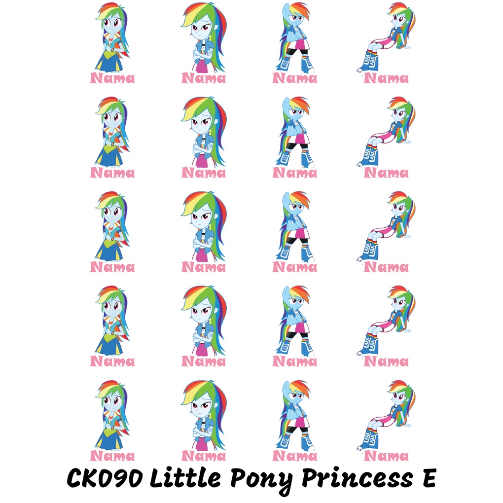 

Sticker Nama Cutting Label Waterproof Tahan Air Little Pony E (CK090)