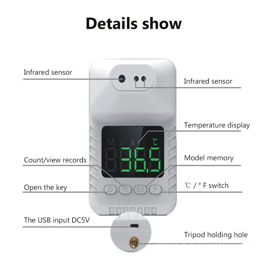 thermometer wall infrared termometer dinding non contact tempel