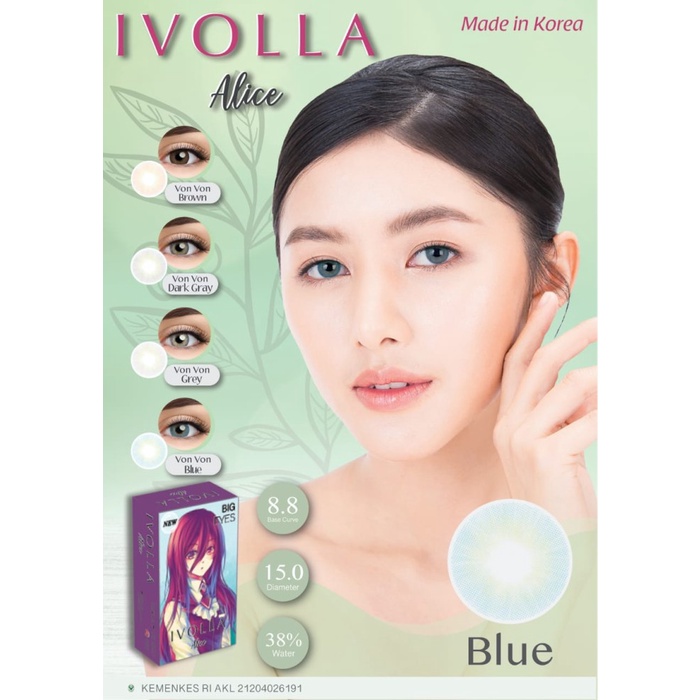 Promo - Soflens IVOLLA ALICE BY EOS NORMAL / softlense / softlen - BLUE, NORMAL - Sedia 1 pasang len