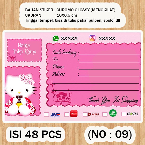 

( STIKER PENGIRIMAN ) Shipping label ( /pack isi 48pcs no.9 )